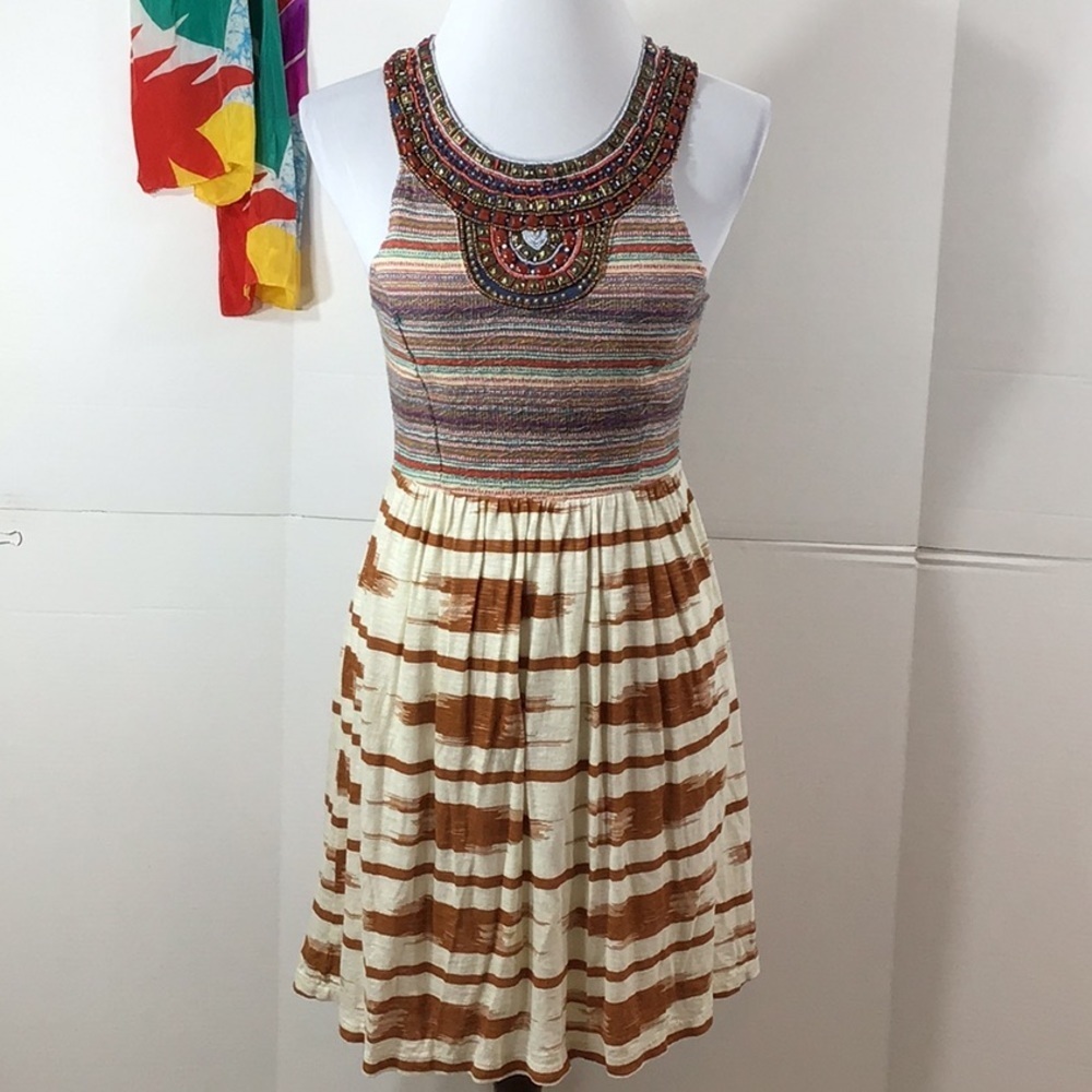 Lucky Brand beaded fit n flare dress